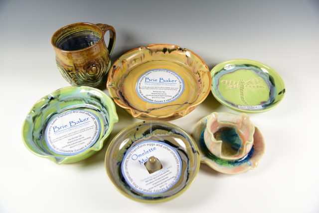 Ceramic artwork by various artists are available inside the Gallery Shop at the Dunedin Fine Art Center.