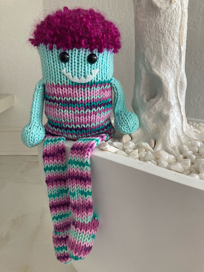 photo of knit "monster."