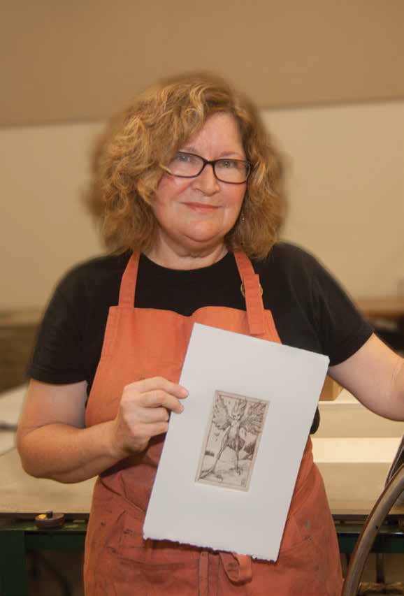 Holly Bird says she learns a lot from her students while teaching printmaking at the Dunedin Fine Art Center.