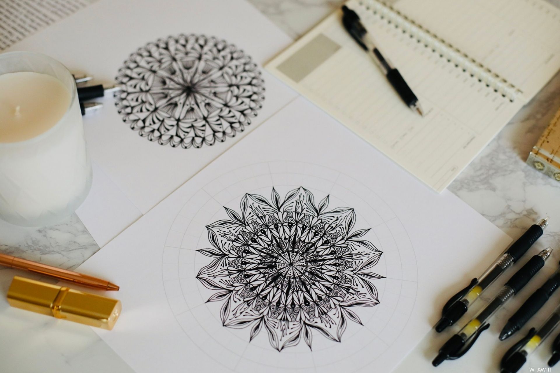 W-AW111 It's Not the Busy World, It's the Busy Mind, Meditative Drawing