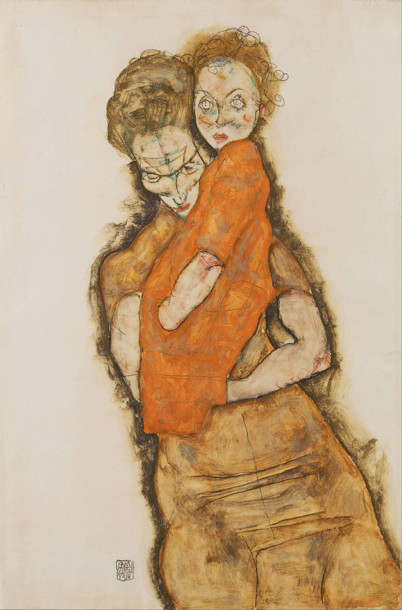 Artwork by Egon Schiele titled Mother and Child